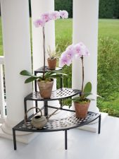 Quarter-Round Lattice Plant Stand