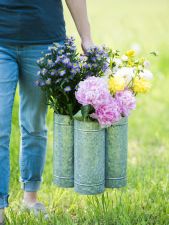 Galvanized Flower Caddy